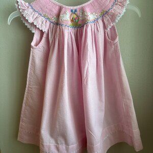 Royal Child easter smocked dress in pink, size 6 months